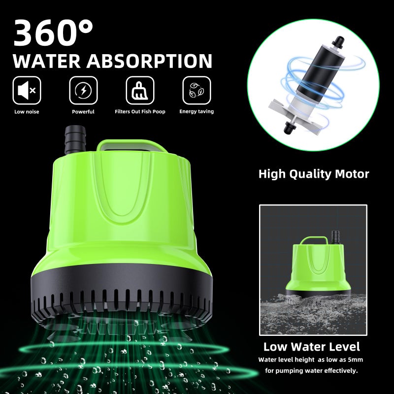 FREESEA Fountain Submersible Water Pump: 1100 GPH 100W Small Sump Pump for Outdoor Pond Hydroponic Statuary Waterfall Aquarium Fish Tank - Image 5